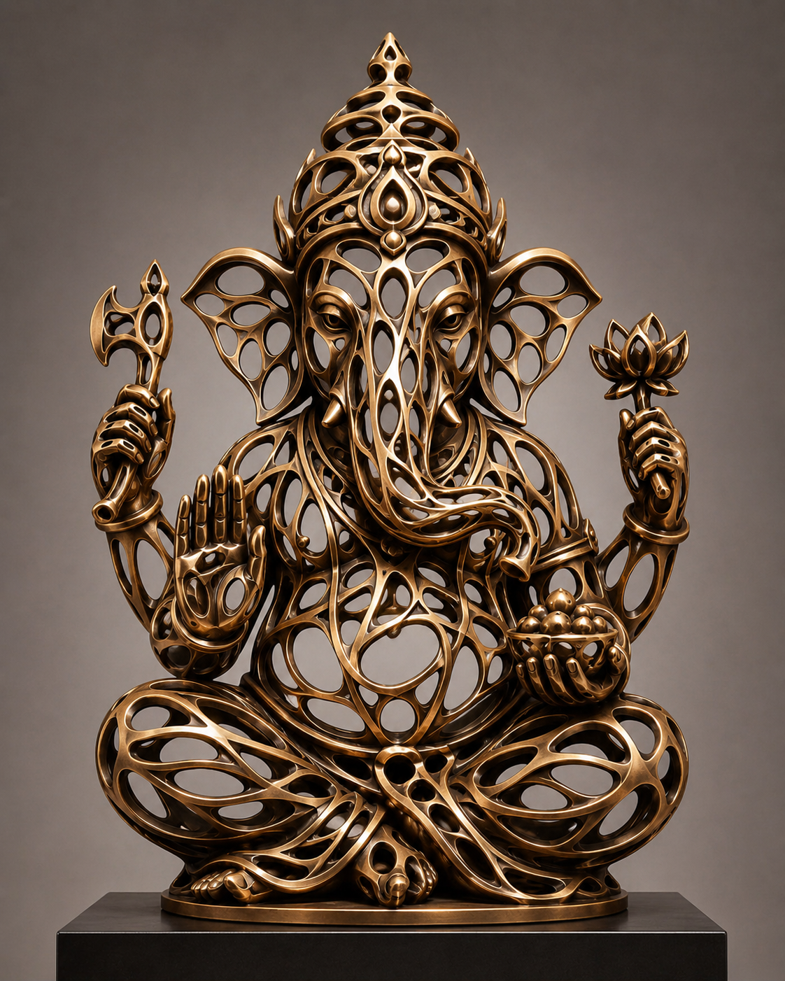 Forma Symboliczna — Ganesha, studium rzeźbiarskie w stylu Aeromorfizmu Daniela Nowickiego